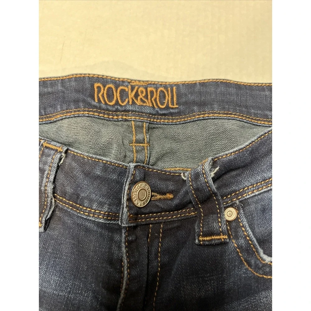 Rock & Roll Denim Western Cowgirl Trouser Women's 29 X 32 Jeans Turquoise Studs - Picture 9 of 16